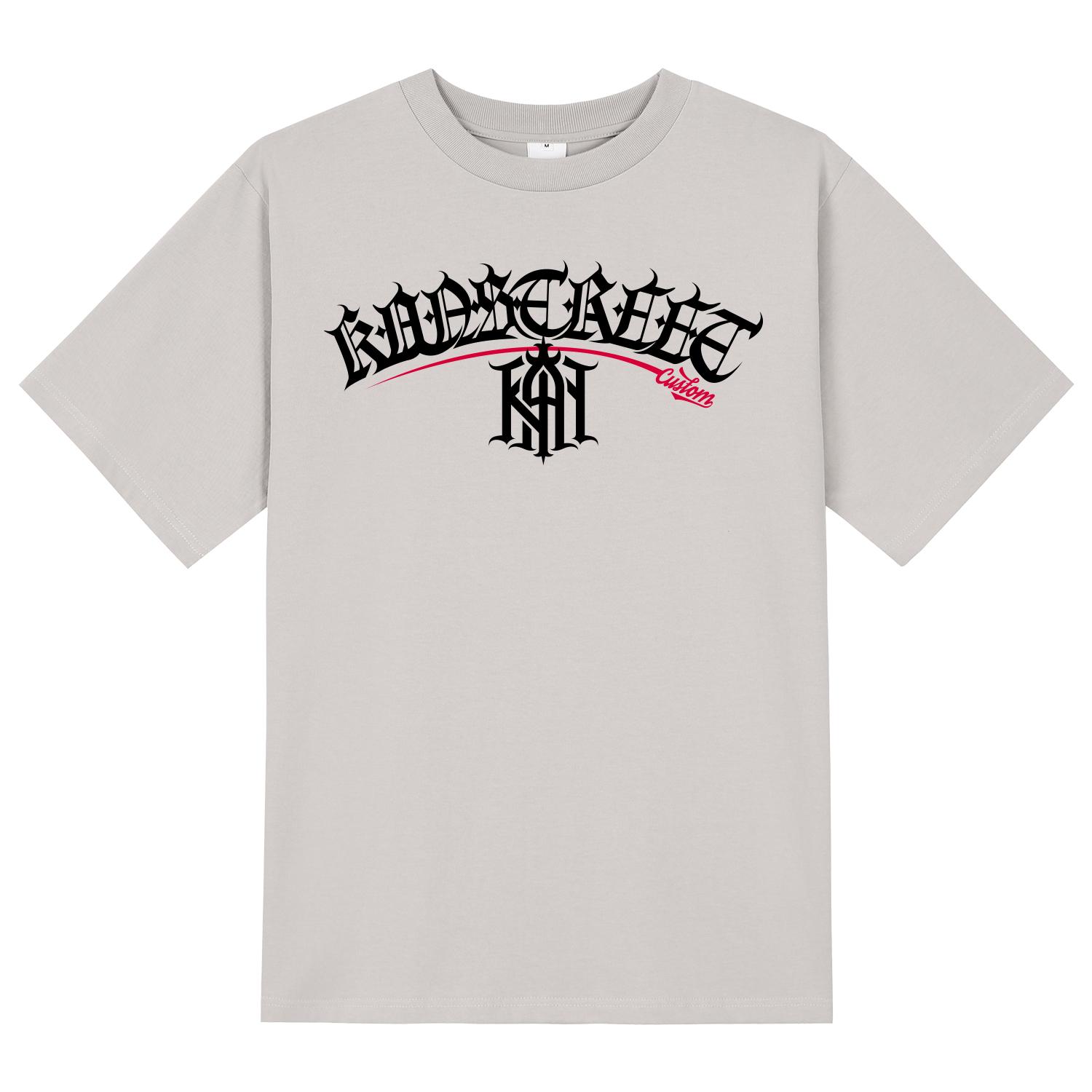 Khan 6312 Ktc0159 Lettering Khan Symbol Short Sleeve T-Shirt - Beige Beige/L