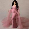 Stretch Cotton Maternity Photography Dress, Long Gown