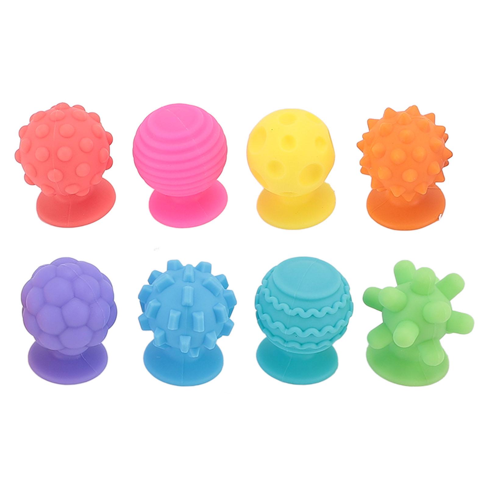 

Набор сенсорных игрушек на присосках из силикона, 8 шт., игрушки-присоски с рельефной текстурой, текстурированные тактильные игрушки для