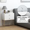 Elegant Two-Drawer Bedside Table - White