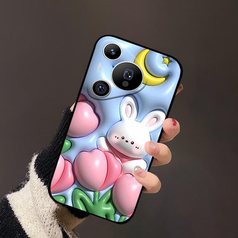 Für Huawei Pura 70 Hülle Schwarz Matt Niedlich Weich Silikon TPU Hüllen für Pura70 Pro Pura 70 Pro+ Plus Ultra Abdeckung Schutz Fundas