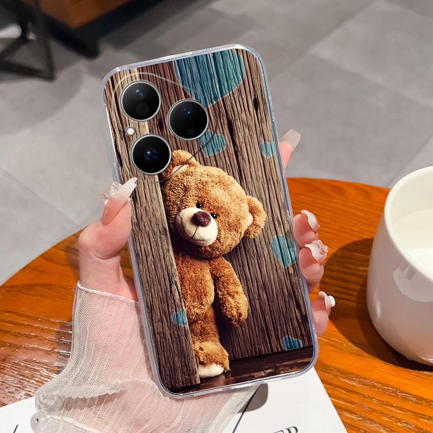 Для Huawei Honor 400 Magic5 Pura 80 Ultra Pro Прозрачный противоударный чехол для телефона с милым узором панды, мягкий силиконовый чехол премиум-защиты для корпуса Huawei