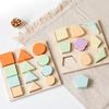 Kids Wooden Shape Puzzle Toy Geometric Shape Color Matching Cognition Board Gifts For Girls Boys