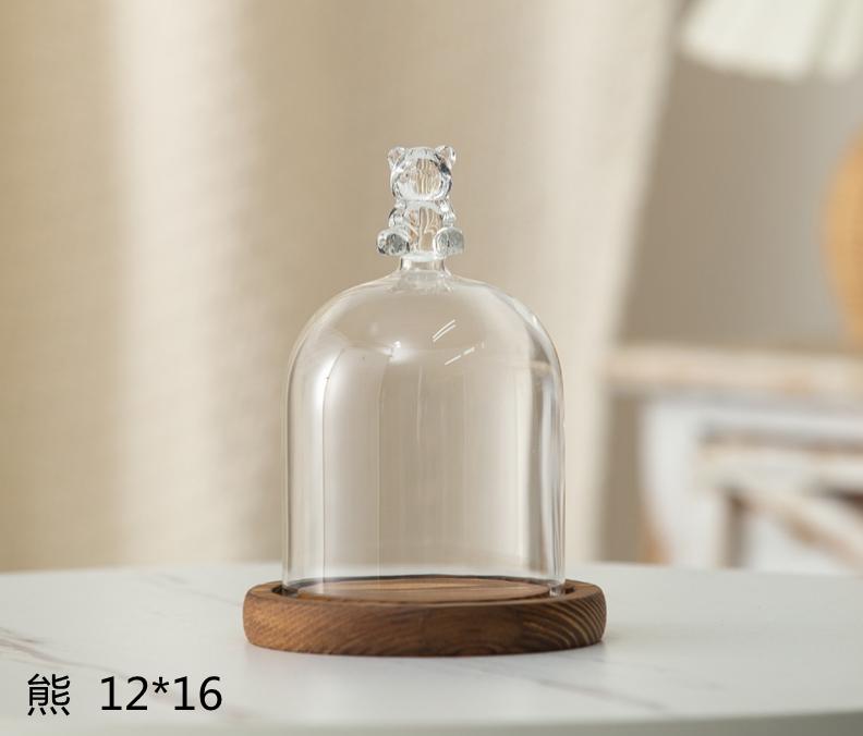 Preserved Flower Glass Cover Dust Cover Display Box Wooden Pallets Display Stand Ornament Crafts Decorative Shelves Shelf