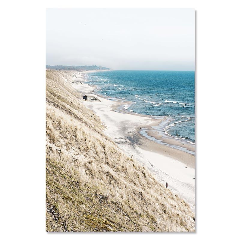 Ocean Poster Beach Sea Cliff Palm Tree Plank Road Canvas Painting Wall Art Nordic Landscape Ferris Wheel Print For Bedroom Decro