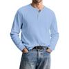 Men's Casual Knit Button-Up Long-Sleeve Shirt