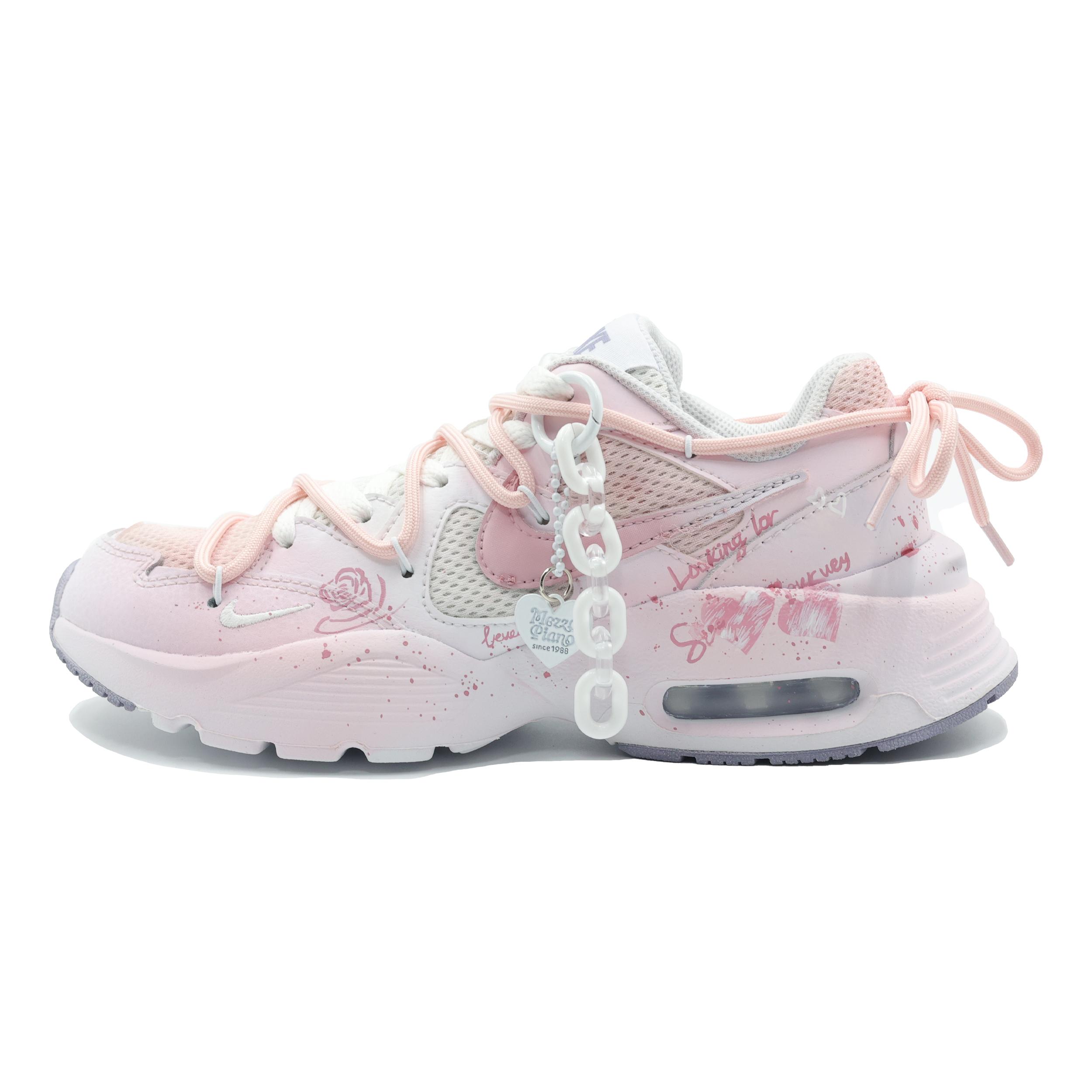

Nike Air Max Fusion Slip Resistant Abrasion Resistant Low top Running Shoes Women s Pink White CJ1671-105(Team292- ) 35.5
