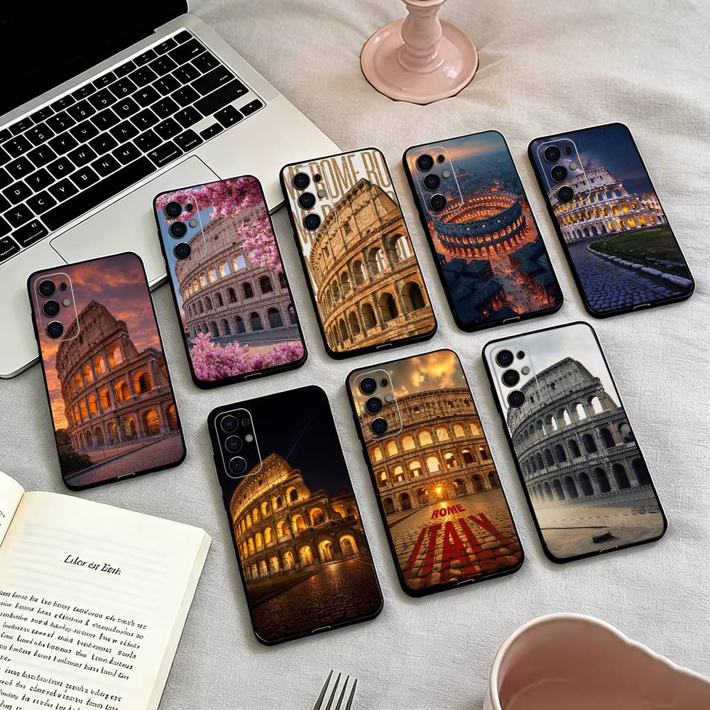 The Colosseum, Romes Phone Case For Samsung S25,S24,S21,S22,S23,S30,Ultra,S20,Plus,Fe,Soft Silicone Black Cover