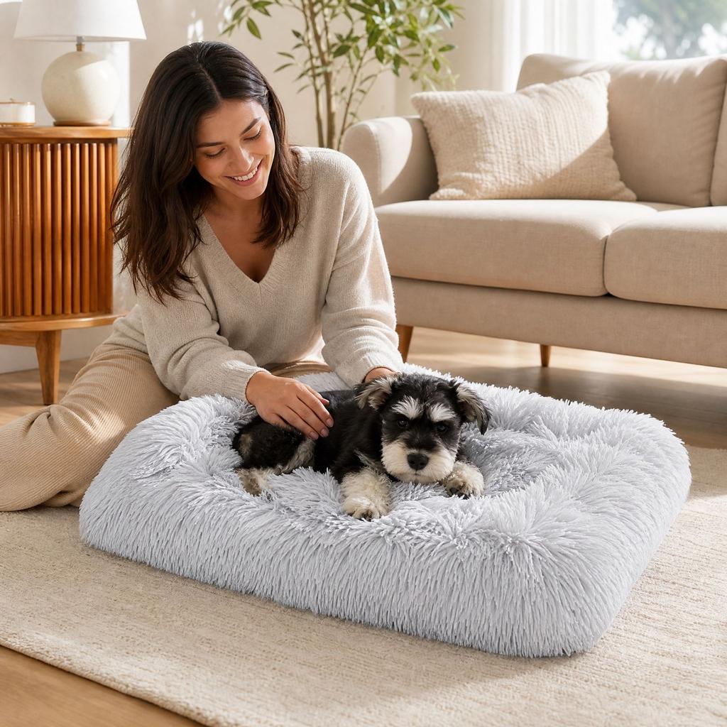 Extra Thick Warm Dog and Bed - Long Plush Winter Sleeping for, Breathable Comfortable Cozy Pet Pad