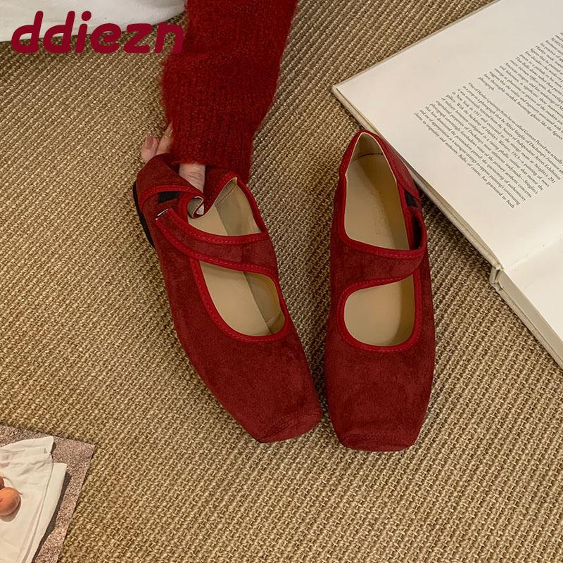 Fashion Female Slip On Footwear Shallow Women Flats With Shoes Casual Fashion Square Toe Ladies Mary Janes Flats Shoes lady