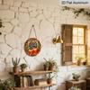 2D Flat, 1pc Round Aluminum Festive Fall Leaves & Pumpkins Wall Sign, Vintage Aluminium Decor for Home, Kitchen, Office, Garden, Garage, Christmas