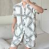 New Artificial Cotton and Silk Short-sleeved Shorts Summer Pajamas Women's Sweet Cardigan Casual Loungewear