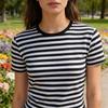 Unisex gestreiftes Hemd Gestreiftes Karnevalskostüm T-Shirt Gestreiftes Hemd Baumwolle Kurzarm Gestreiftes Hemd Herren Damen Kostüm Seemannskostüm Rundhals