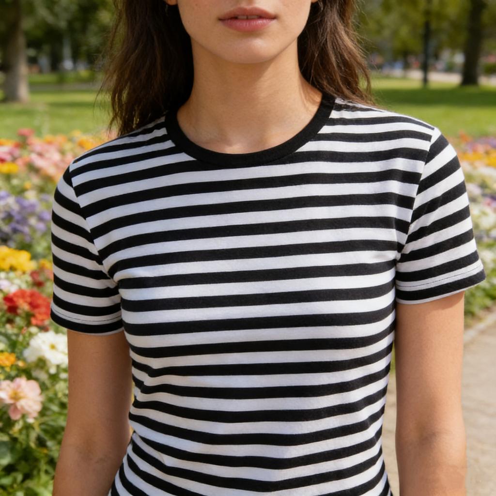 Unisex gestreiftes Hemd Gestreiftes Karnevalskostüm T-Shirt Gestreiftes Hemd Baumwolle Kurzarm Gestreiftes Hemd Herren Damen Kostüm Seemannskostüm Rundhals