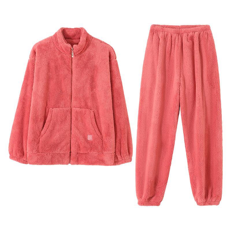 Pajamas Women'S Winter Coral Fleece Thickened Fleece Warm Women'S Autumn And Winter Flannel Large Size Winter Casual Loungewear