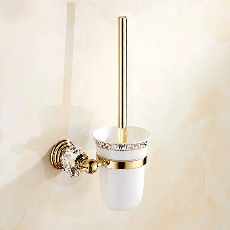 Spazzolino da Toilette in Acciaio Inossidabile Portaspazzolino per la Pulizia del Bagno con Serie Cristallo Oro Forniture Sanitarie in Ceramica Set Spazzolino da Toilette
