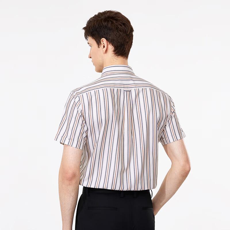 Goldlion Men's Luxury Striped Short-Sleeve Shirt