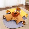 Foldable Felt Cat Tunnel Toy Detachable Indoor Pet Playhouse for Cats Sleeping and Playing All Seasons