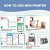 Sticker Printer, Mini Thermal Printer Bluetooth Portable Sticker Maker Print Paper,for Notes, Pictures, Labels, DIY, Multiple Templates