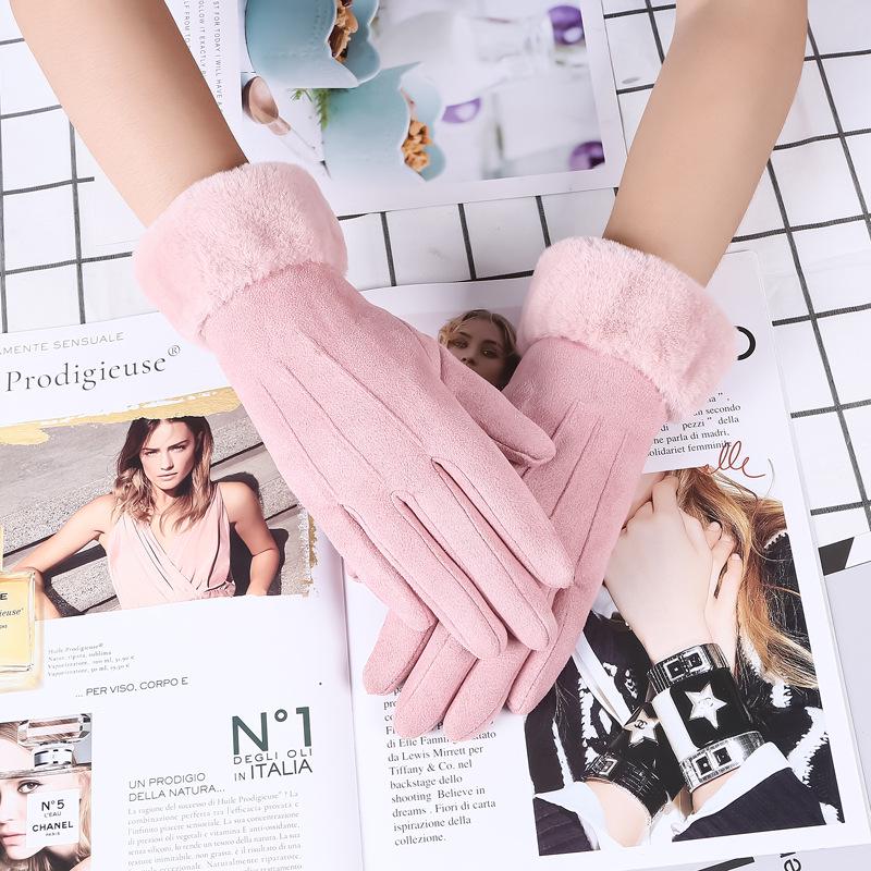 Men's and Women's Thick Plus Velvet Leather Gloves: Windproof, Non-slip for Cycling and Motorcycling