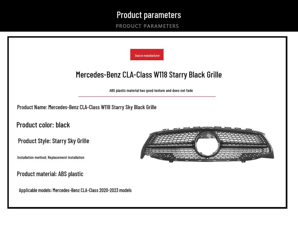 Mercedes-Benz CLA W118 Starry Night Black Grille Replacement (2020-2023)