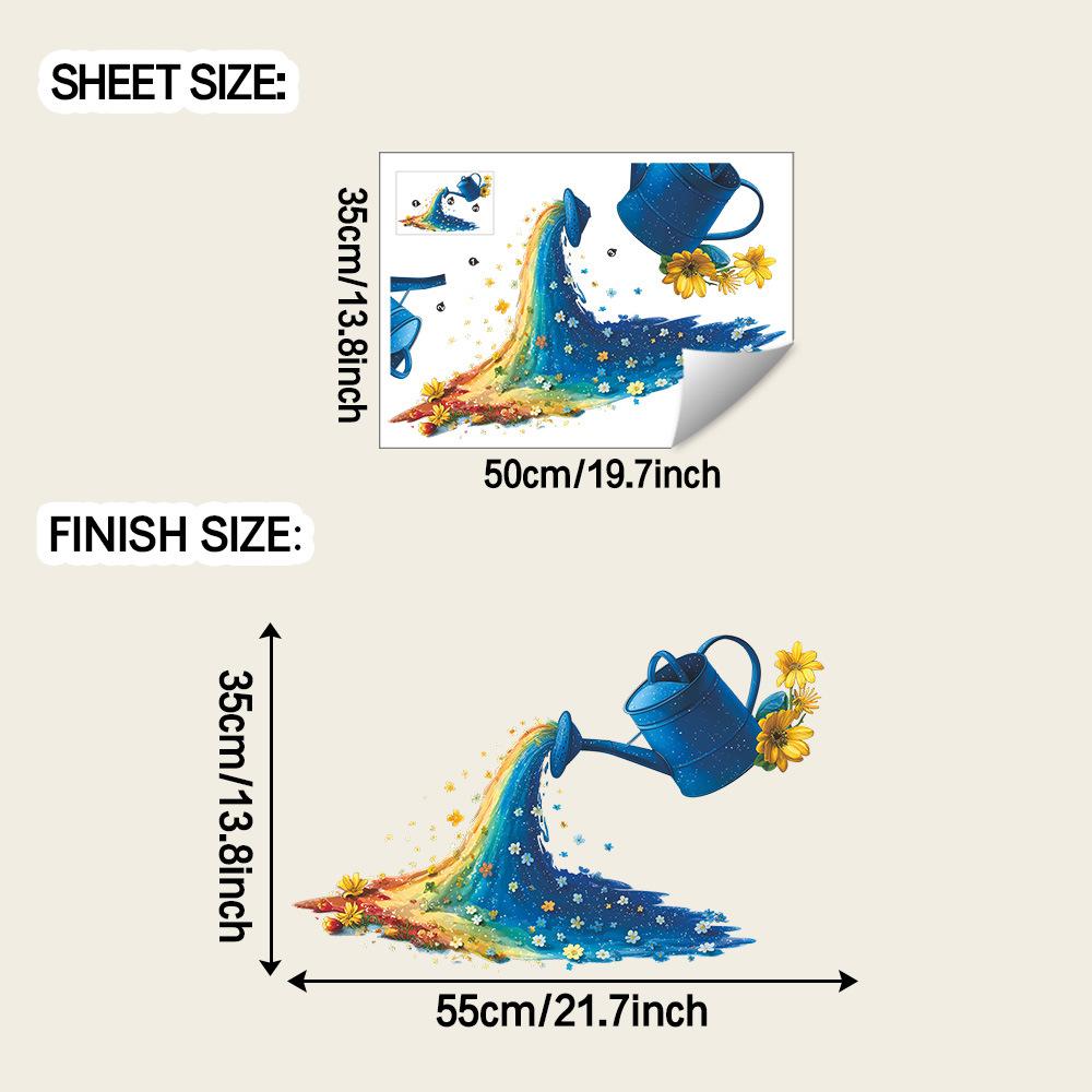 

Creative Rainbow Flower Watering Pot Home Wall Decoration and Beautification Stickers