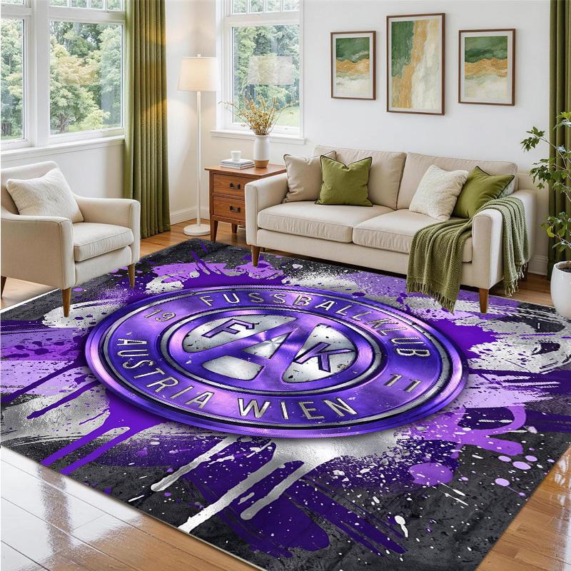 Austria Wien FC Design Crystal Velvet Rug Soft Decorative Mat for Bedroom Entrance