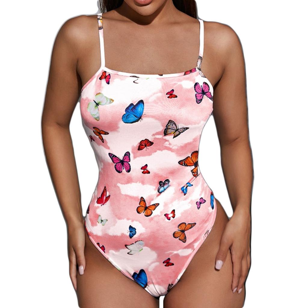 Moda femenina Halter Butterfly Estampado traje de baño de una sola pieza  Ropa de playa comprar a buen precio — entrega gratuita, reseñas reales con  fotos — Joom