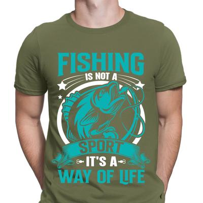 Fishing Is Not A Sport Its A Way Of Life Funny Angling Fish Mens T-Shirts #F#D