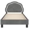 Kids Bed Frame with Headboard Dark Grey 80 x 160 cm Velvet