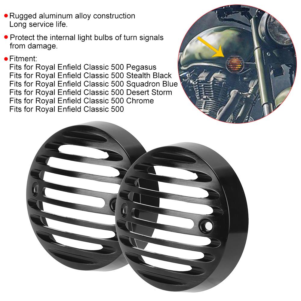 4 Stück Blinkerlichtschutz Retro CNC Blinkergrill Passend für Royal Enfield Classic 500