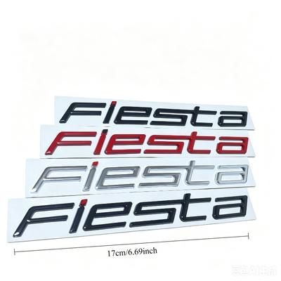 Emblème de lettre de coffre Fiesta logo de voiture en métal 3D autocollant de décoration de carrosserie tricolore