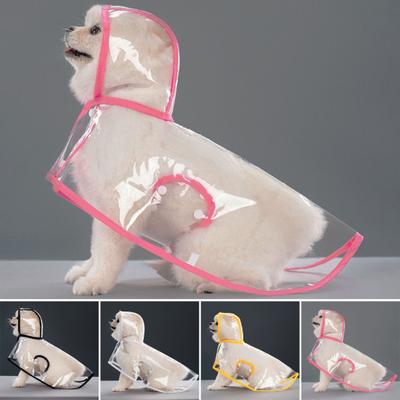 Dog Raincoat Transparent Hooded Dog Rain Jacket Adjustable Waterproof Pet Poncho for Small Medium Dogs Cats
