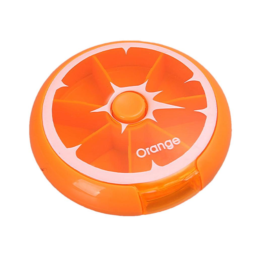 Tragbare Pillendose Wöchentlich Drehbar Teilbar Fruchtpunkte Medikament zum Mitnehmen Mini Medikamentenboxen Medizin Reise Pillendose