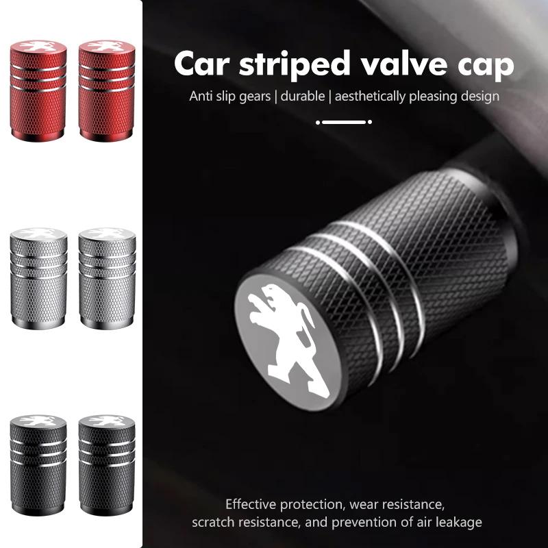 4Pcs Car Wheel Tire Valve Caps Logo Dust Cover Accessories For Peugeot 208 3008 308 2008 207 107 508 607 106 406 407 307 206 301