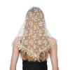 160*50cm Women Tassel Triangle Scarf for Church Prayer Shawl Embroidered Lace Veil Floral Headcovering Veils for the Church's