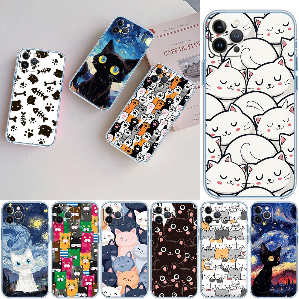 MY5 Cat Kitten Meow Soft Shell Transparent Phone Case for Samsung Galaxy A04 A04S A14 A23 A34 A54 M23 M33 M52 M53