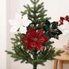 Realistic Velvet Artificial Poinsettia Handmade Holiday Xmas Flower Decor  Home Decor