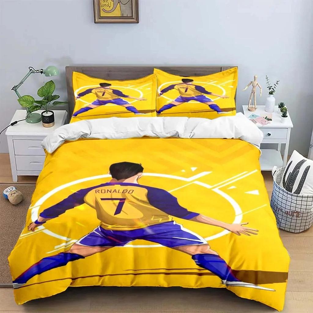 Cristiano Ronaldo Bedding Set Duvet Cover Pillow Case Single Double King Size Bed Set for Adult Boys Bedroom