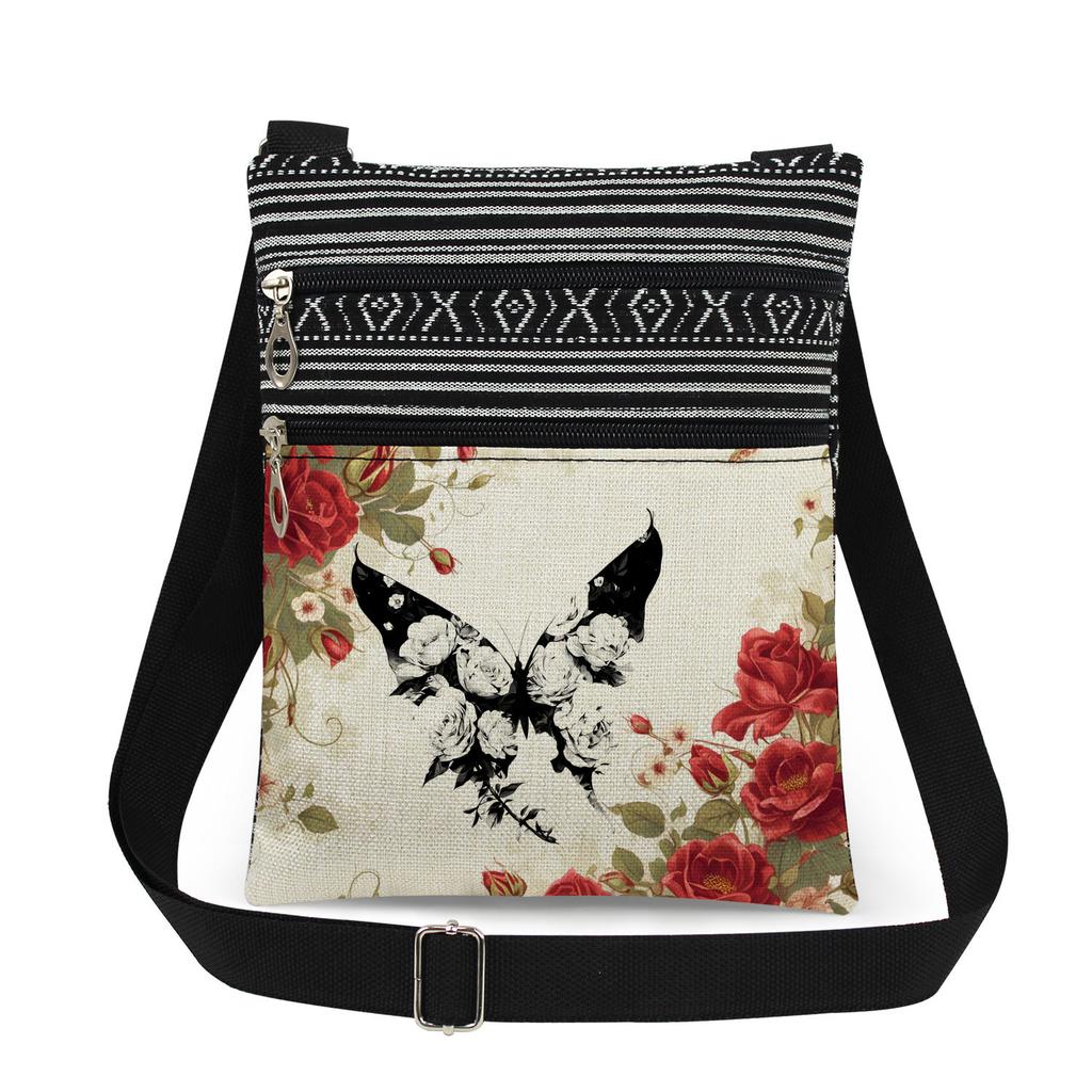 1PC Butterfly Print Tote Bags Women Shoulder Handbags Postman Package 6916