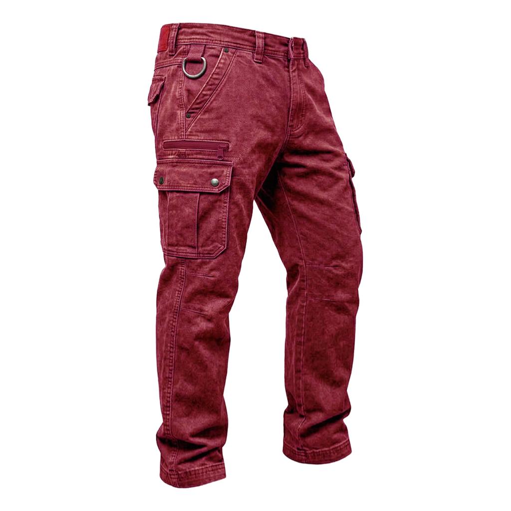 Herren Farbe Retro Multi-Pocket Cargohose