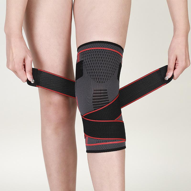 Breathable Silicone Knee Pads for Cycling Basketball Running Anti Slip Nylon Elastic Knitted Straps Sports Pressure Knee Support