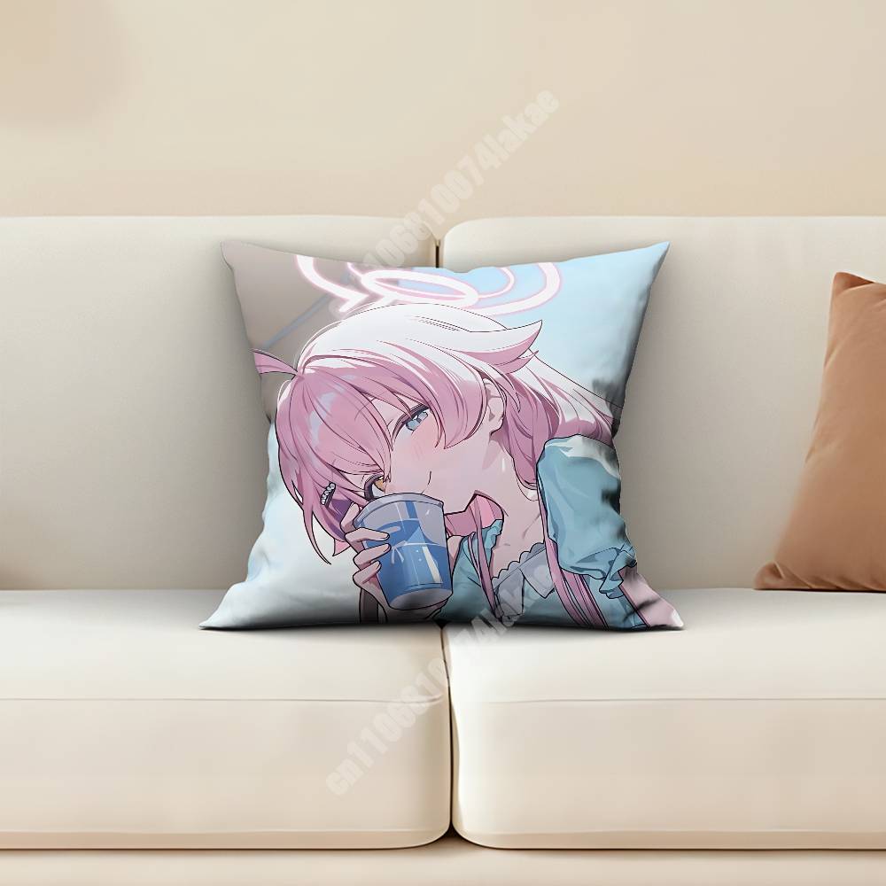 Blue Archive Takanashi Hoshino Pillow Cover Cushion Case Sofa Couch Home Gaming Room Decoration