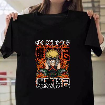 Funny Bakugou Katsuki Print T-shirt Women Men Summer Casual Short Sleeve Shirt Fashion Loose Tops Anime T Shirts