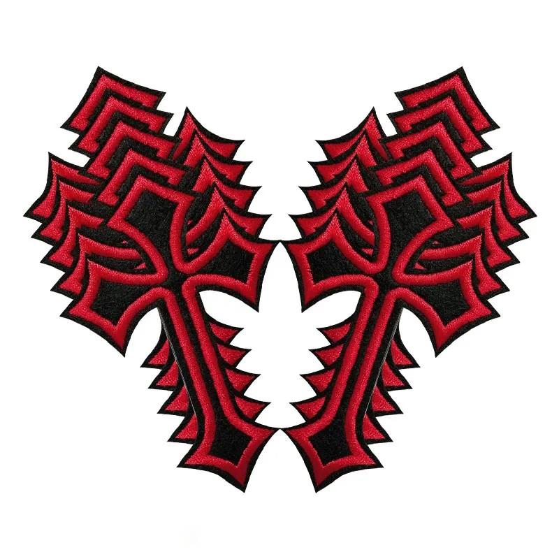 10 ks Černobílé Křížové Vyšívané Nášivky Aplikace Oblečení Nášivka Dekorace