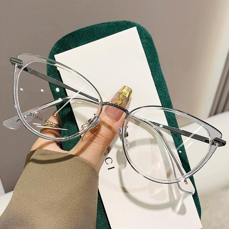 2PCS Cat Eye Frame Glasses Women Anti Blue Light Glasses Retro Optical Glasses
