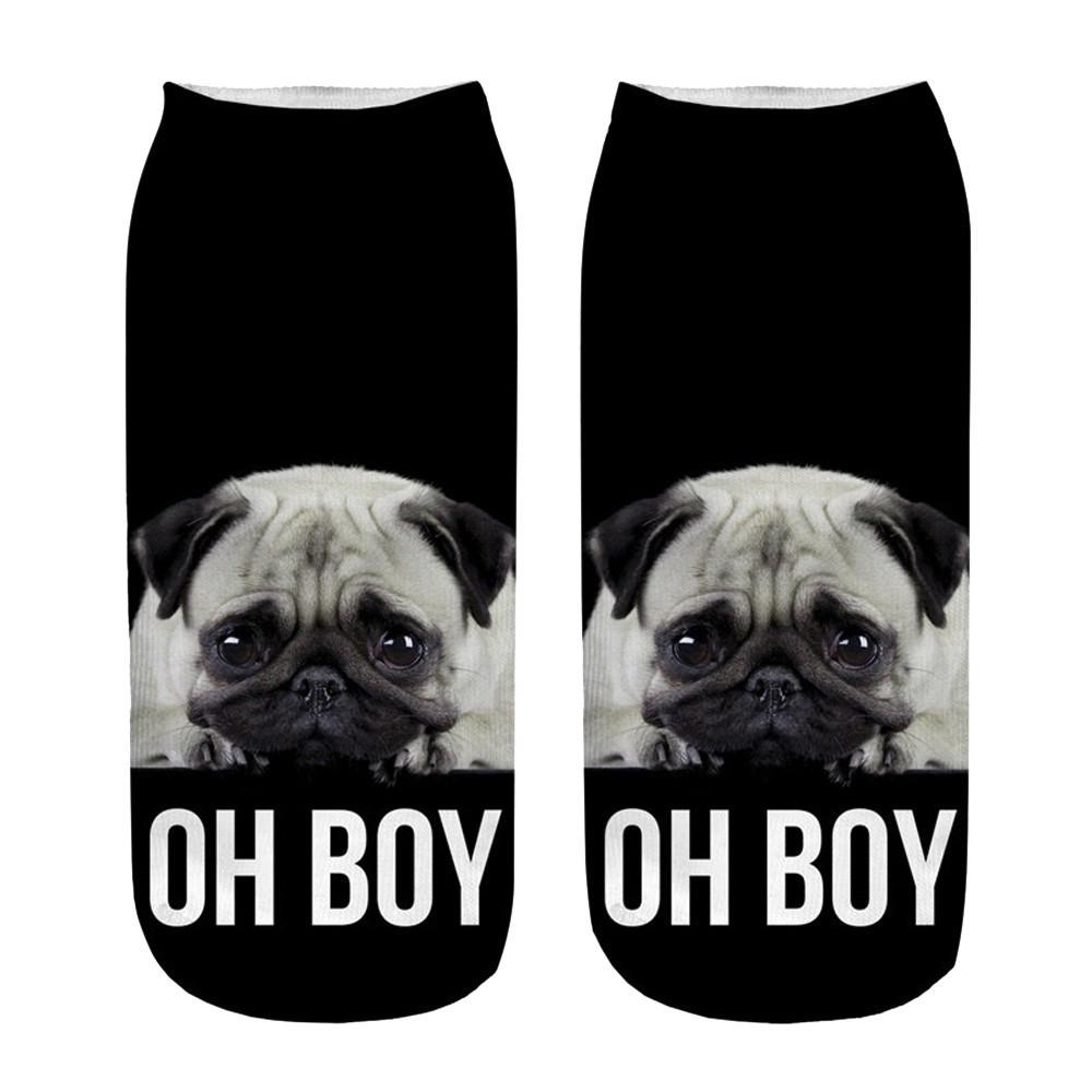 Popular Funny Unisex Short Socks 3D Dog Printed Anklet Socks Casual Socks