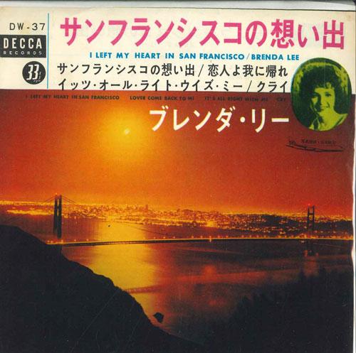 

7inch Record BRENDA LEE - Memories of San Francisco DW37 DECCA 1965 Japan Pop Used