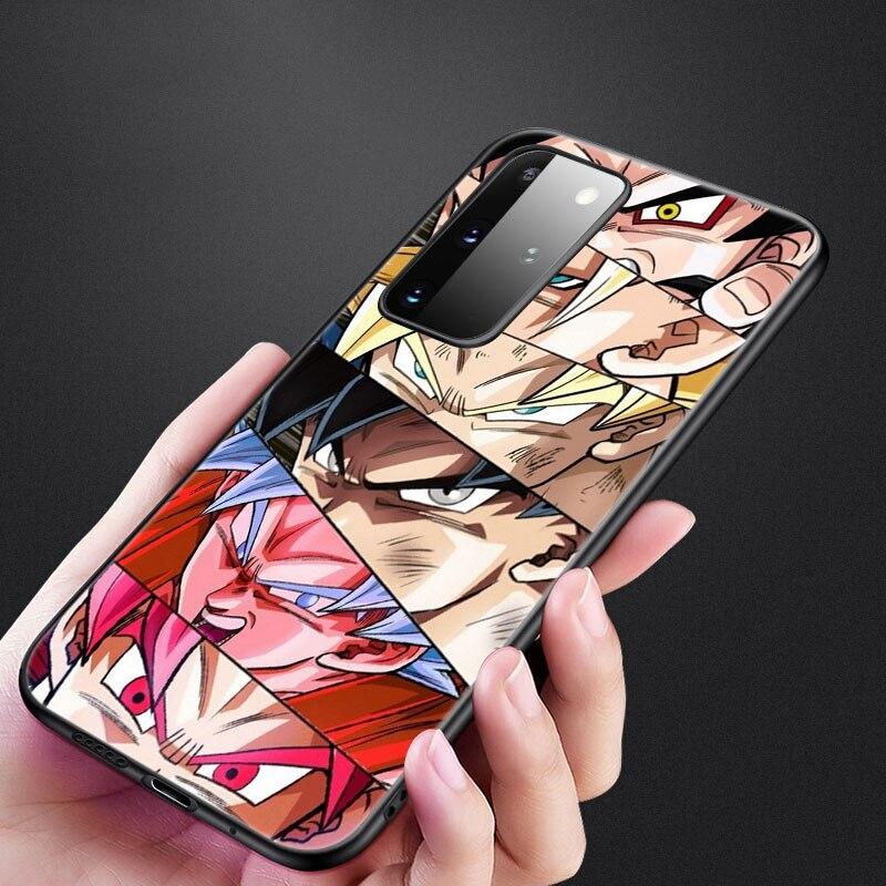 Anime Son Goku Super Saiya Case For Samsung Galaxy S20 S21 FE S10 Lite Note 20 10 Lite S8 S9 + S10E S10 Plus Ultra Black Cover