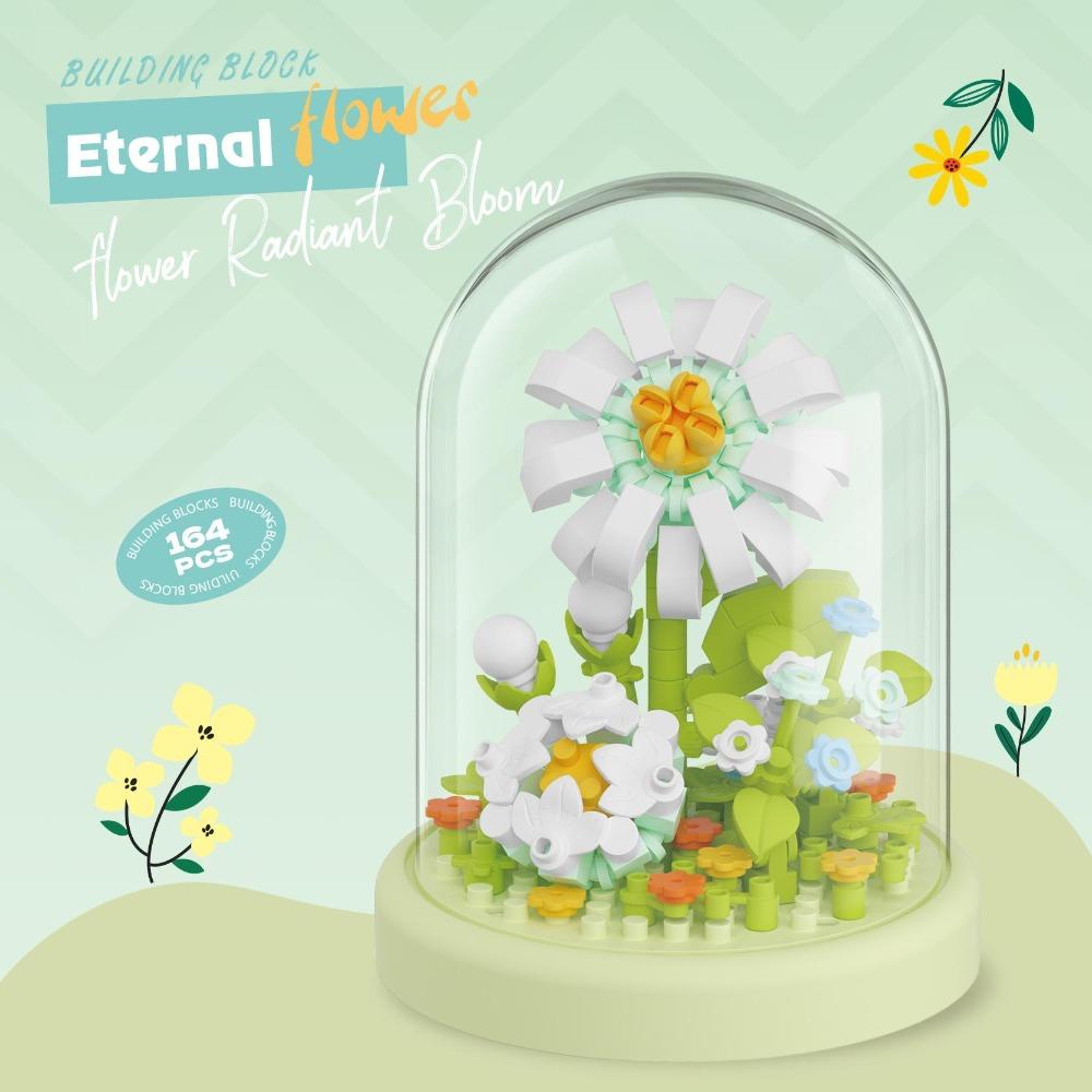 Eternal Flower Bouquet Assembly Blocks Children's Toy Mini Brick Particle Girl Series Rose Bundle Valentine's Day Birthday Gift